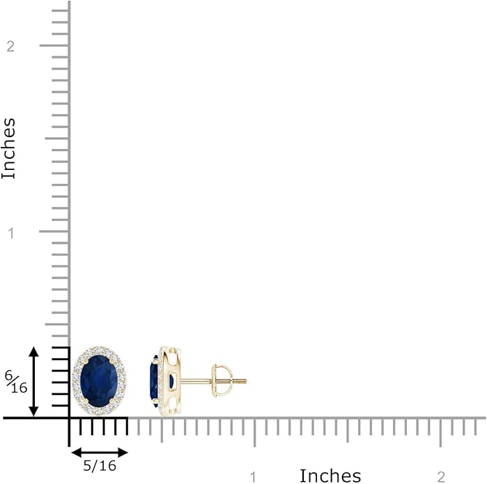 ANGARA Natural Blue Sapphire Earrings for Women | Prong-Set Oval Blue Sapphire Stud Earrings with Diamond Halo in 14K Solid Gold/Platinum | September Birthday, Anniversary, Gemstone Jewellery Gift