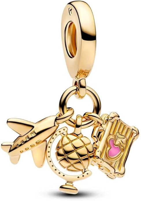 Gold Heart Family Charms Bead for Bracelets and Necklaces Jewelry Charm for Women Valentine Mother's Day