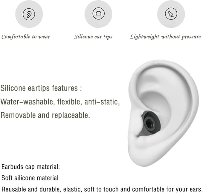 4 Pairs Silicone Ear Tips Earbuds Replacement Tips Earbuds Cap Eartips Tips Compatible with Powerbeats 1/2/3 Wireless Beats by Dre Headphones