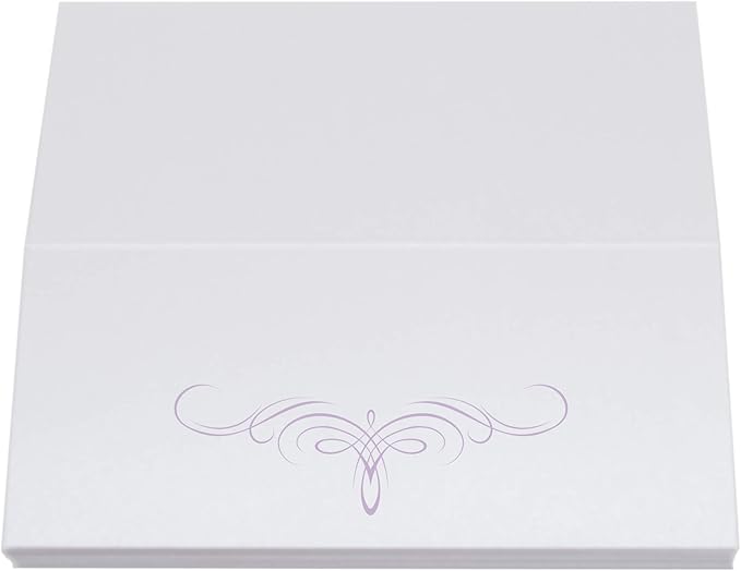 Decadent Flourish Place Cards, Lavender (Choose Color), Set of 150, Pre-cut and Scored - Wedding, Party, Dinner, and Special Events - Made in the USA