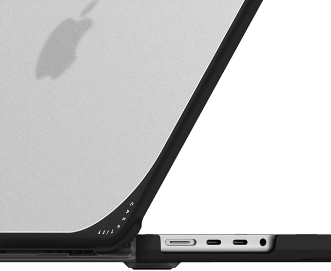 CASETiFY Bounce MacBook Pro 16-inch (M3/M4) Case [Enhanced Protective Corner Design/Ventilation Cutouts/Anti-Slip Grip] - I'm Busy by Ssebong - Clear Black
