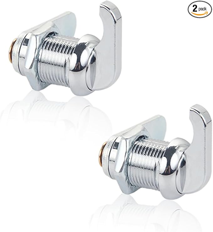 2 Pack Thumb Operated Offset Cam Lock Latch, Keyless Cam Lock Latch for Rv Storage Doors, Camper, Boat, Files Drawers, Distribution Box, Cabinet Door, Electric Cabinet (16mm)