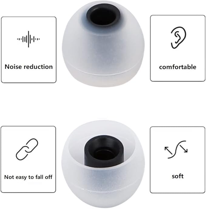 Earbud Silicone Ear Tips Replacement Earbuds Gels for Popular In-Ear Headphones Other Inner Hole 3.8mm - 5.1mm 9 Pairs S/M/L