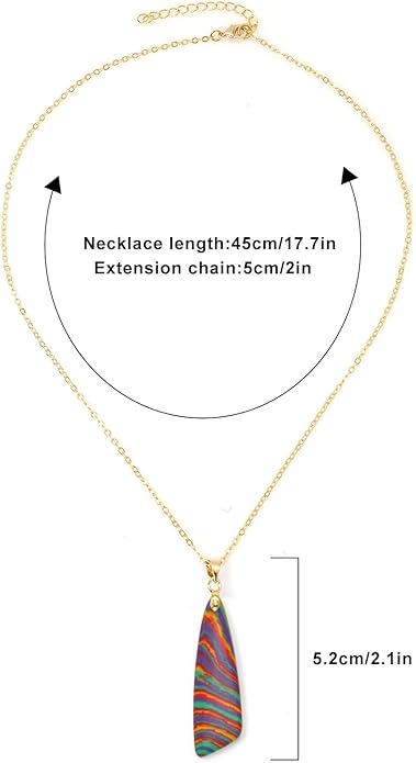 Nature Stone Necklaces for Women Boho Pendant Necklace 18K Gold Chain Necklaces