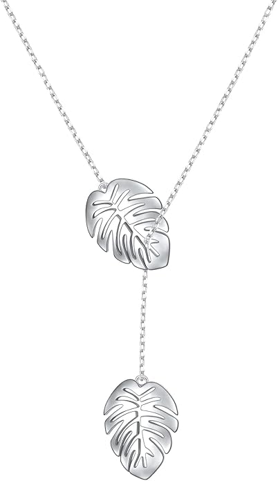 Long Necklace Sterling Silver Larait Bar Y Lariat Long Chain Drop Adjustable Necklace Gift for Her, 30"