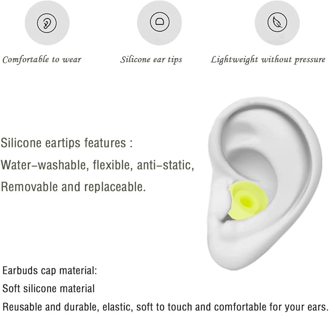 4 Pairs Silicone Replacement Earbud Tips Earbud Cap Compatible with Powerbeats 1/2/3 Wireless Beats by Dre Headphones,Ear Bud Tips(Yellow)