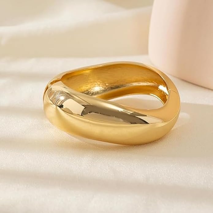 Gold/Silver Cuff Bangle Bracelets For Women Chunky Waterdrop Twisted Hinged Bangle Bracelets Minimalist Arm Cuff Bracelet Jewelry Gifts