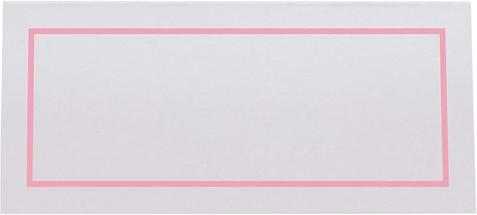 Single Line Border Place Cards, Pink (Choose Color), Set of 25, Pre-cut and Scored - Wedding, Party, Dinner, and Special Events - Made in the USA