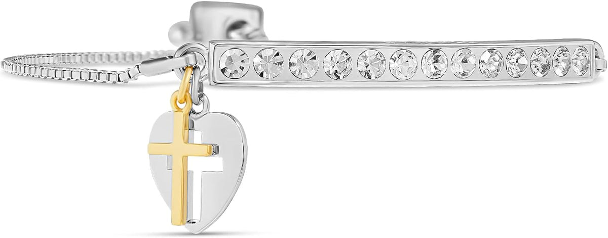 INSPIRED VOICES Sterling Silver Plated Charm Bracelets for Women - Easy Adjustable Bracelets