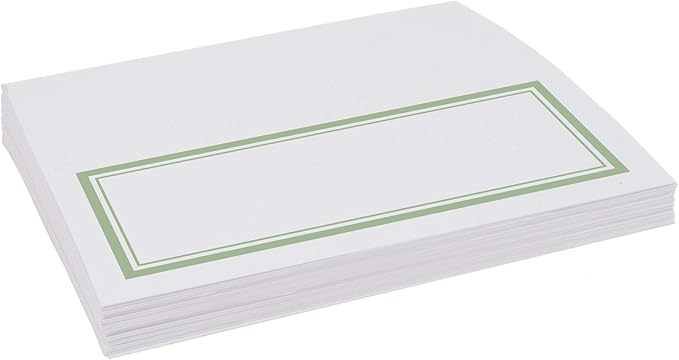 Double Line Border Place Cards, Sage (Choose Color), Set of 25, Pre-cut and Scored - Wedding, Party, Dinner, and Special Events - Made in the USA