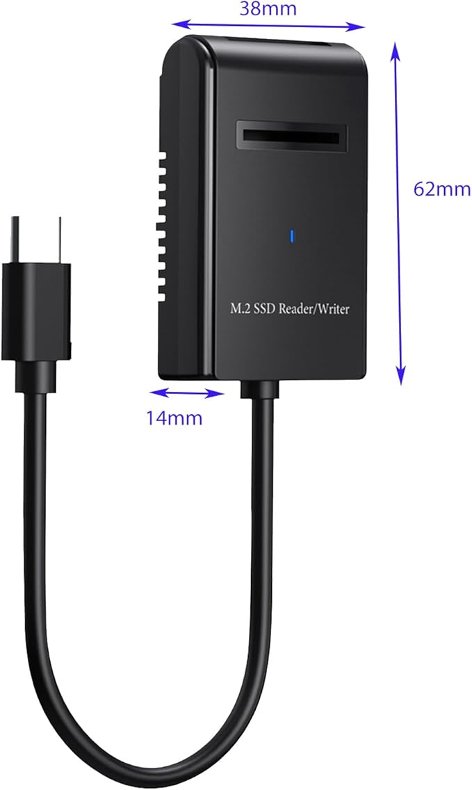 M.2 NVMe&SATA Reader,M.2 SSD to USB C Reader Adapter for (M Key, B+M Key) NVMe and SATA NGFF SSD Drives Dock Full Size 22110/2280/2260/2242/ 2230,Tool Free M.2 Drive Docking Station-Plastic