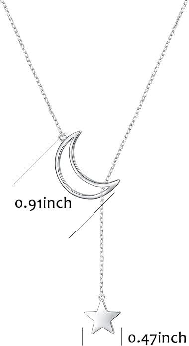 Long Necklace Sterling Silver Larait Bar Y Lariat Long Chain Drop Adjustable Necklace Gift for Her, 30"