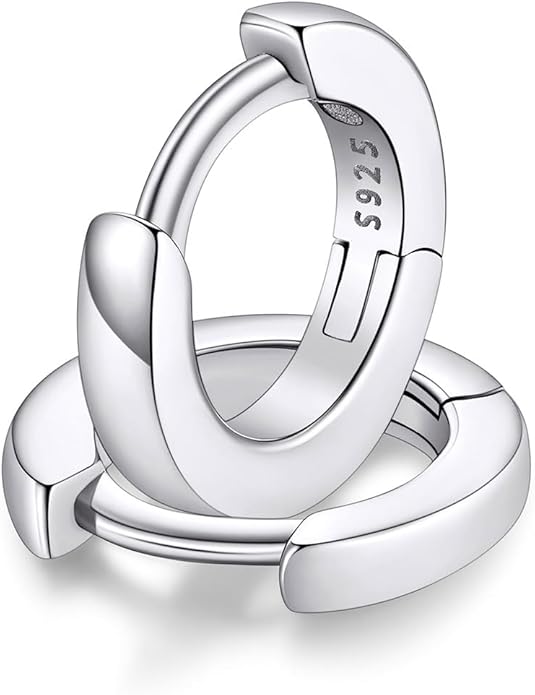 FaithHeart Sterling Silver Hoop Earrings for Women, Hypoallergenic Huggie Hoop Earrings Lightweight Small Cartilage Earrings Hoop Earring Dainty Everyday Earrings 6/8/10/12/14/15/16/18/20mm