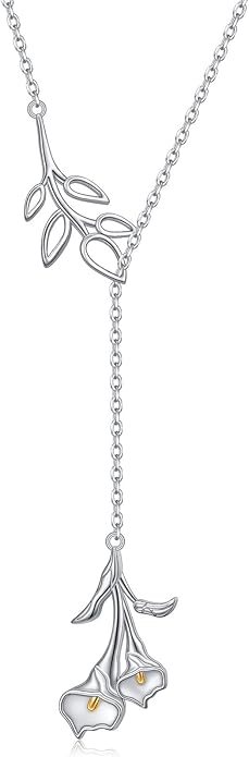 Long Necklace Sterling Silver Larait Bar Y Lariat Long Chain Drop Adjustable Necklace Gift for Her, 30"