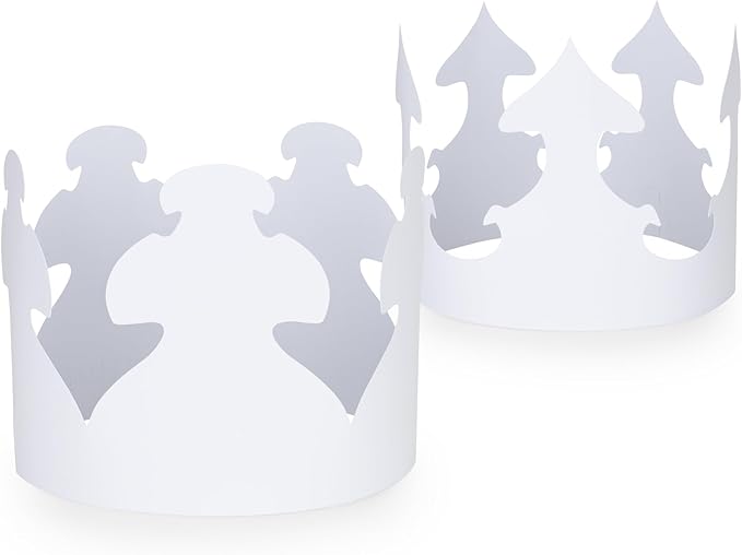 Hygloss White Paper Crowns 144 Pack - Paper Crowns for Kids to Decorate - Craft Activity - Blank Crown for Adults - Perfect for Parties, Celebrations - DIY Crown Crafts
