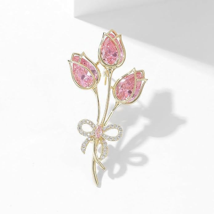 14K Gold Rose Flower Brooch - Elegant Floral Design Scarf Buckle, Graceful Pin for Special Occasions, Ideal Gift for Her, Craft Enthusiast Jewelry Accessory