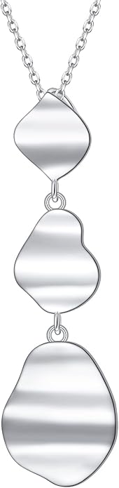 Long Necklace Sterling Silver Larait Bar Y Lariat Long Chain Drop Adjustable Necklace Gift for Her, 30"