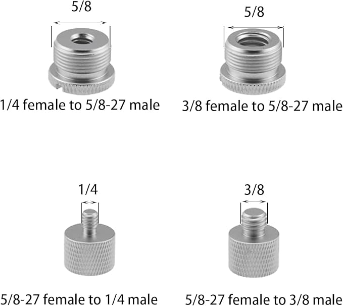 TAODAN 8PCS Black and Silver Aluminum Alloy Microphone Adapter Screws Set Tripod Adaptor Suitable for Shockproof Camera Mounts