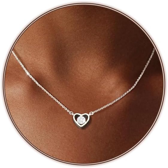 Cute Heart Necklace for Women Gold/Silver Plated Heart Pendant Choker Necklaces Tendy Love Heart Chain Necklace Dainty Gold/Silver Necklace Jewelry Gifts for Women