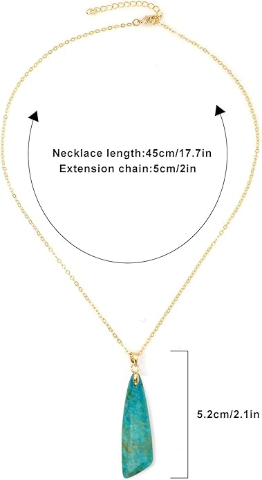 Nature Stone Necklaces for Women Boho Pendant Necklace 18K Gold Chain Necklaces