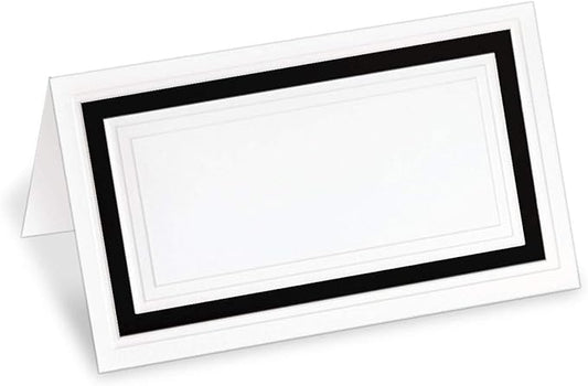 PaperDirect White Cover Stock Place Cards with Black Foil Border, 400-Pack