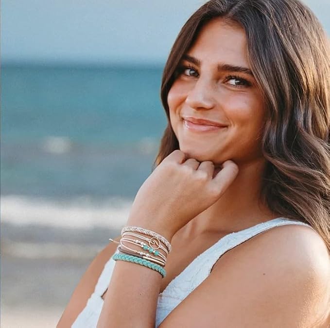 K'lani Reflect Bracelets for Women – Elastic Bracelets and Boho Hair Ties – Cute Hair Ties for Women and Hair Tie Accessories – Stylish Bracelets Boho Style for Hair and Wrist – Set of 5 (Large)
