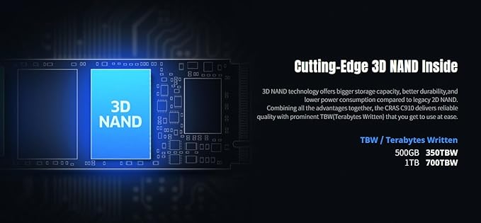 KLEVV CRAS C910 1TB M.2 2280 NVMe PCIe Gen4x4 Laptop & Desktop Internal SSD Heatsink Included, up to 5000MB/s (K01TBM2SP0-C91)