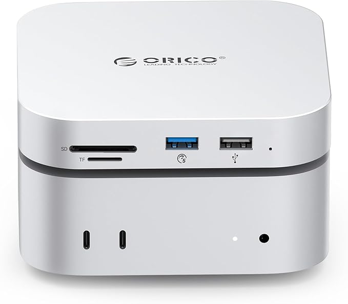 ORICO MiniMate SE Mac mini M4 2TB Storage & Docking Station, External SATA SSD (Non-Removable) 5Gbps(480MB/s), USB A*4, USB-C, SD/TF 3.0, 3.5mm Audio, Includes 2 Cables – M4SE