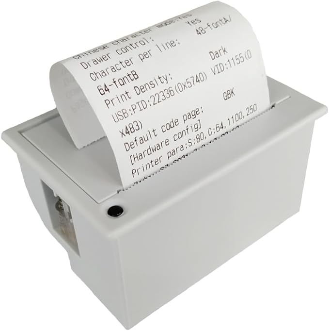PRIMUZ Micro Thermal Printer Ticket Serial Port Printer Module Can Be Docked with Arduino/ESP32, Supporting Secondary Development TTL/RS232 White