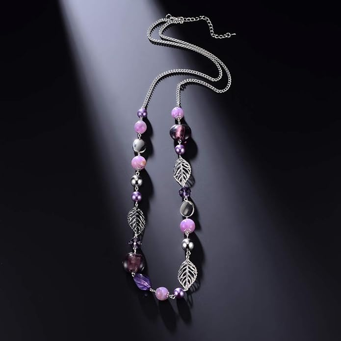 PEARL&CLUB Long Beaded Necklaces For Women - Sweater Chain Fashion Jewelry Necklace Gifts For Women