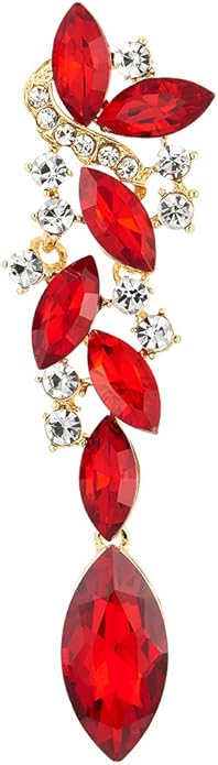 Art Deco Wedding Bridal Party Rhinestone Marquise Cluster Chandelier Long Dangle Statement Earrings