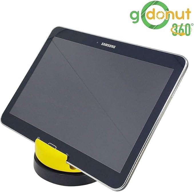GoDonut – Phone Stand 360 Swivel – Cell Phone Holder + iPad Stand Desk Organizer - Compatible with Tablet, iPhone, Kindle & Most Smartphones – Yellow