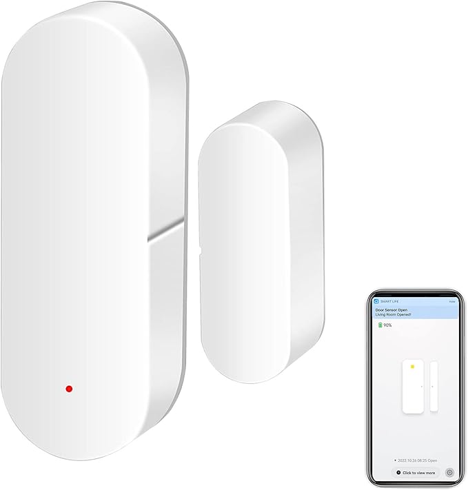 WiFi Door Sensor: Smart Door Open/Closed Detectors, Wireless Window Sensor with App Notification Alert, Contact Sensor for Home Security, Compatible with Alexa Google Assistant (1pack)