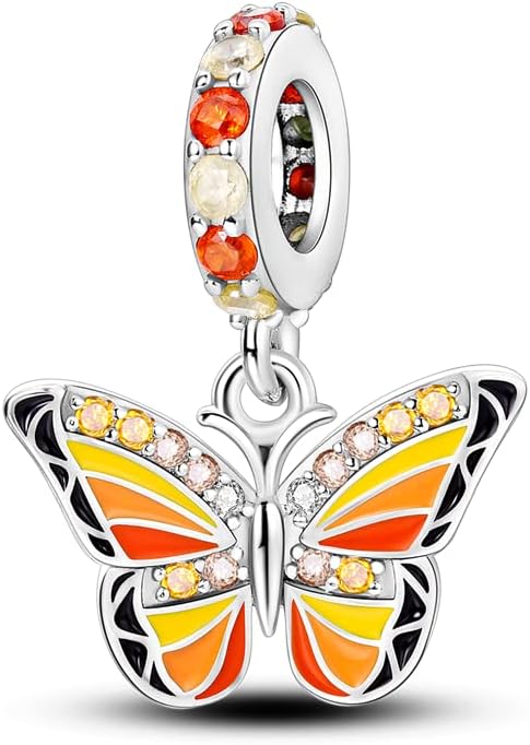 Parmuz 925 Sterling Silver Charm for Bracelet Necklace Dangle Love Mom Ocean travel Butterfly Party Charm Beads Pendants DIY Jewelry for Women