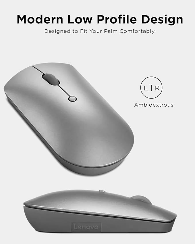 Lenovo 600 Bluetooth Silent Mouse, Blue Optical Sensor, Adjustable DPI, 4 Button & Urban Laptop Sleeve 14 Inch for Laptop/Notebook/Tablet Compatible with MacBook Air/Pro