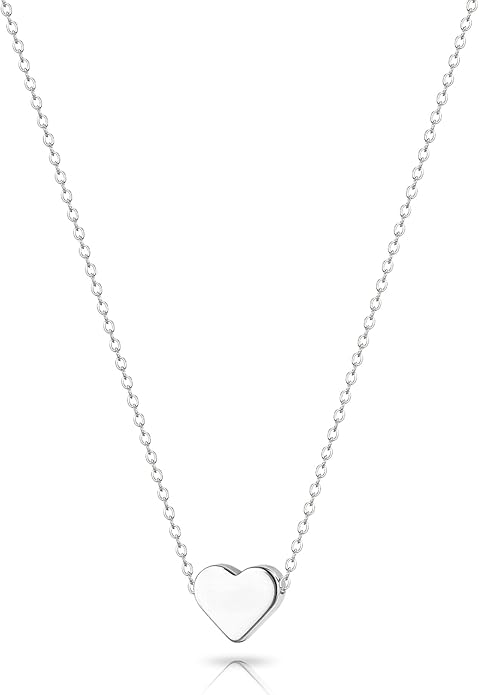 Zeffy Dainty Gold Heart Necklace for Women Trendy 14K Gold/Silver Plate Cute Heart Pendant Choker Necklaces Gold Love Heart Chain Necklace for Women Dainty Gold Jewelry Gifts for Women