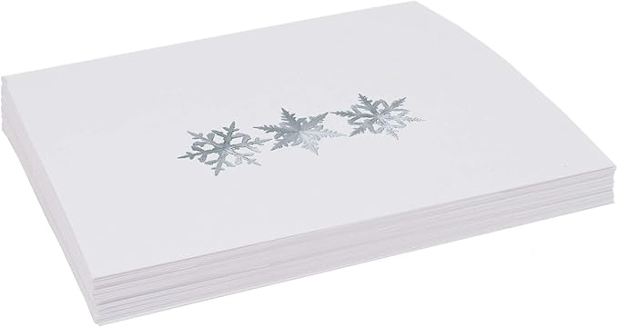 Christmas and Holiday Snowflake Pattern Place Cards, Set of 25, Pre-cut and Scored - Wedding, Party, Dinner, and Special Events - Made in the USA