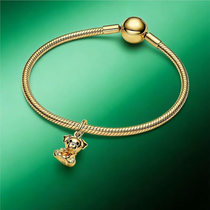 Gold Heart Family Charms Bead for Bracelets and Necklaces Jewelry Charm for Women Valentine Mother's Day