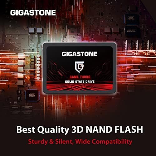 Gigastone SATA SSD 128GB (2-Pack) 2.5 inch SSD 520MB/s Upgrade Laptop PC Memory and Storage PS4 HDD Replacement 2.5" Internal Solid State Hard Drives SATA III SLC Cache 3D NAND Game Turbo Performance