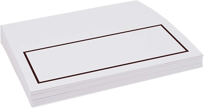 Single Line Border Place Cards, Chocolate (Choose Color), Set of 60, Pre-cut and Scored - Wedding, Party, Dinner, and Special Events - Made in the USA