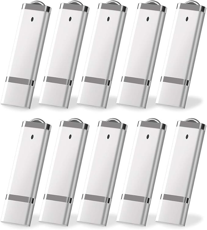 KEXIN 16 GB Flash Drive 10 Pack 16GB Thumb Drive Multipack Silver Jump Drives