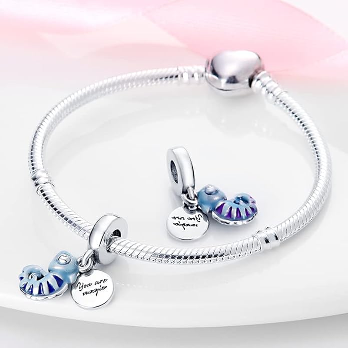 LIGHTDOG 925 Sterling Silver Charm fits Pandora Charm Bracelet Necklaces Pendant Bead Charms Jewelry Gift for Women Family Friends