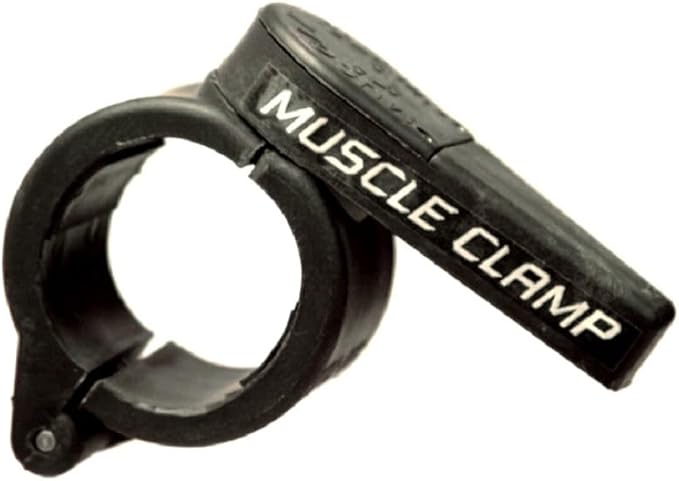 York Barbell 1″ Muscle Clamp Collars Pair – Quick Release Olympic Barbell Clamps with Anti-Slip TPR Grip, Secure Chrome for Weightlifting & Powerlifting – Durable Black Finish