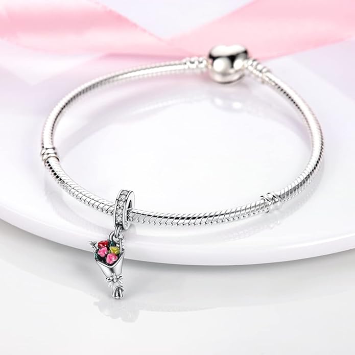 MULA 925 Sterling Silver Charms for Bracelets and Necklaces Family Letters Dangle Pendants Airplane Travel Beads Family Tree Jewelry Charms for Women