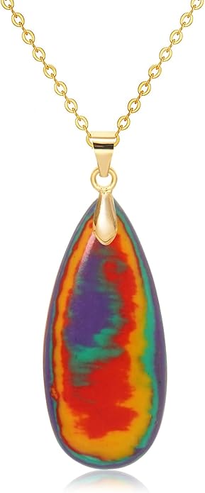 Stone Necklaces for Women Teardrop Gemstone Pendant Necklace Natural Stone Chain Necklaces