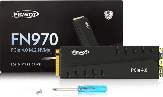 FN970 4TB M.2 2280 PCIe Gen4 x4 NVMe 1.4 Internal Solid State Drive with Heatsink - Speeds up to 7,400MB/s, Configure DRAM Cache, Compatible PS5 Internal SSD