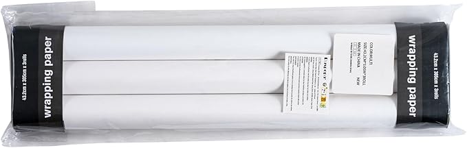 RUSPEPA Christmas Kraft Wrapping Paper Roll - Mini Roll - 17 inches x 10 feet per Roll, Total of 3 Rolls - Blue Snowman and Snowflake