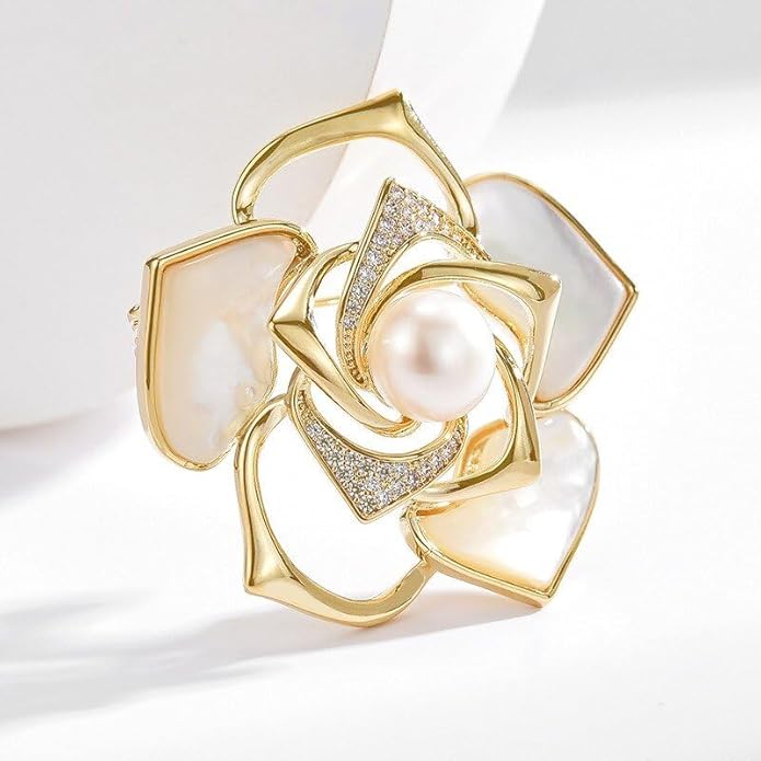 Flower Brooch for Women Rhinestone Flower Brooch Pins Floral Brooches Jewelry Gift for Mom Wife