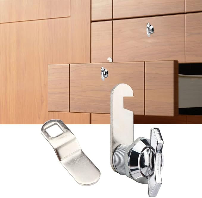 Thumb Operated Offset Cam Lock,Replacement Keyless Compartment Latch, Non-Locking Compartment Lock for RV, Camper, Vehicles, Storage Door Cabinet Mailbox Drawer(Color:L: 19 x 20mm)