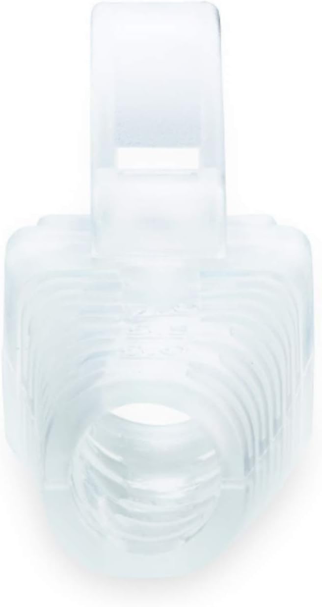 trueCABLE RJ45 Strain Relief Boots, Large 5.5 to 7.0mm Cut-to-Fit PVC Plug Cover, Transparent, 100 Pieces
